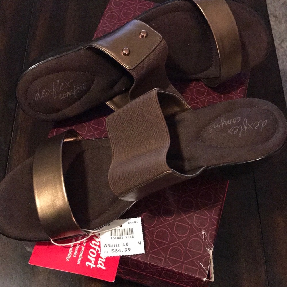 Shoes - Color Bronze. Size 10 W. NEVER WORN.